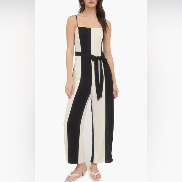 Blu Pepper Pants - Blu Pepper Colorblock Wide Leg Jumpsuit